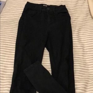 Black high rise twig angle skinny jeans